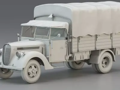 WWII German Utility Military Truck 2 5t 3D model