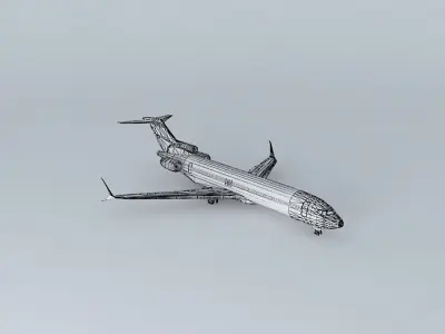Template  Boeing 727 2X Fict Free 3D model