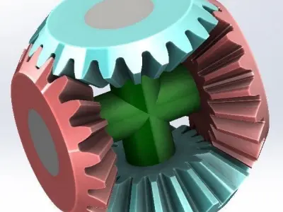 Straight Four Bevel Gear transmission-T20m1 Free 3D print model