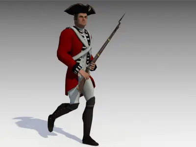 British Redcoat Soldier Low-poly 3D model