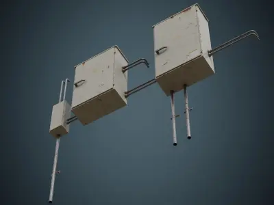 Utility Box 1B Low-poly 3D model