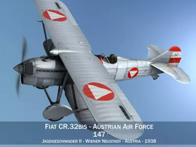 Fiat CR 32 - Austrian Air Force - Jagdgeschwader II 3D model