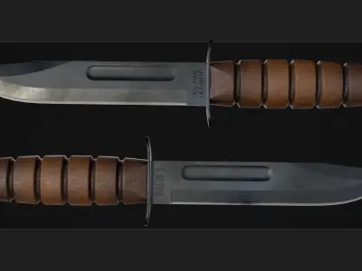 Combat Military Knife KA-BAR  Low-poly 3D model