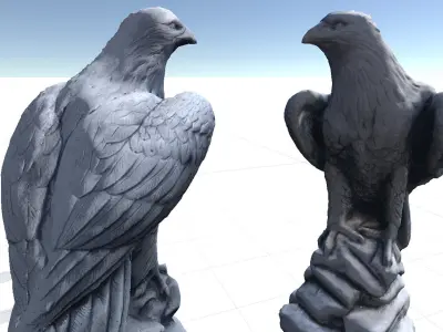Eagle Statue Low-poly 3D model