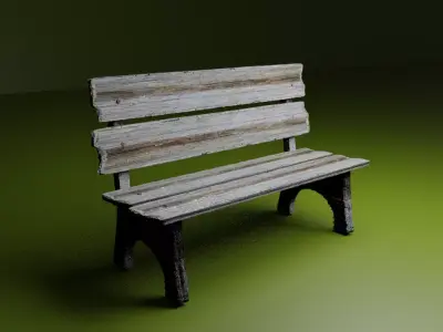 Wooden Garden Bench 3D model buy