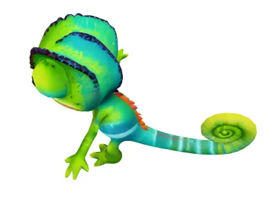 Chompy The Chameleon Low-poly 3D model