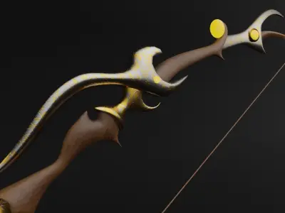 Elf Bow Low-poly 3D model