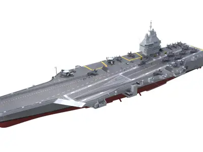 French PANG aircraft carrier PANG porte-avions 3D model