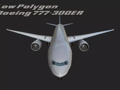 Boeing 777 Qatar Low-poly 3D model