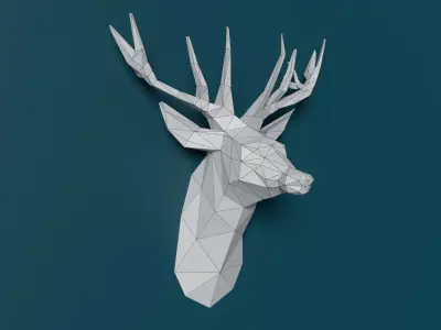 DEER HEAD LOW POLY 3D model