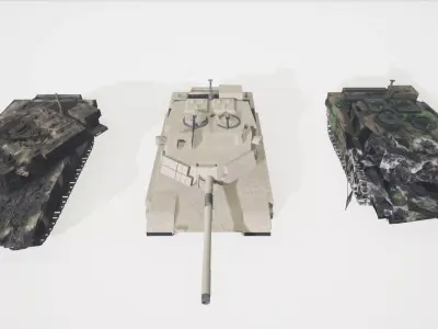 Collection Tanks DM Abrams US Low-poly 3D model