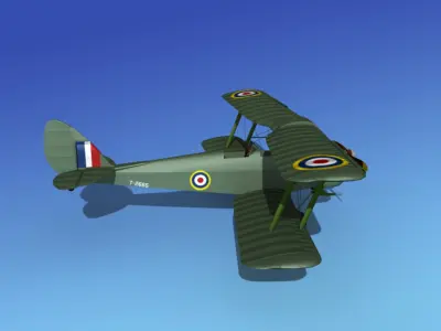 Dehavilland DH82 Tiger Moth V09 3D model