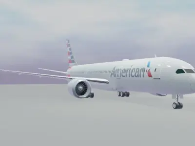 American Airlines Boeing 787-9 dreamliner  Low-poly 3D model