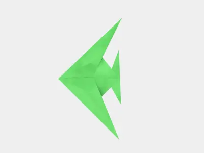 Origami Angelfish Low-poly 3D model