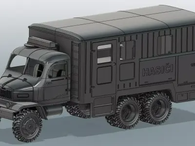 Firetruck Trailer for Praga V3S - addon  3D print model