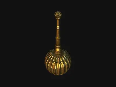 Gada High-poly golden ornament Free low-poly 3D model