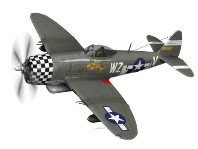 Republic P-47D Thunderbolt - No guts no glory 3D model