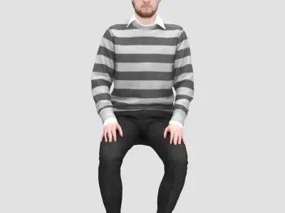3D Human Model Vol. 2 Sitting People 3D model