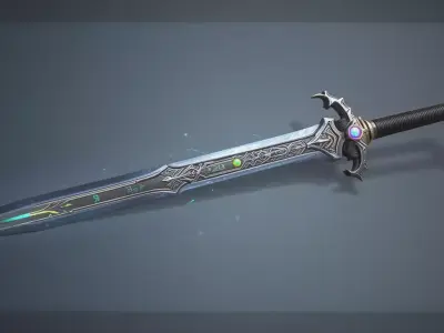 Stylish Fantasy Sword 3D Model 3D model