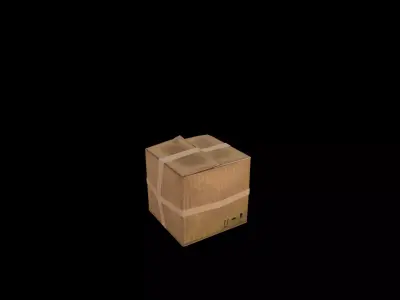 BoxLowPoly cardboard box Free low-poly 3D model