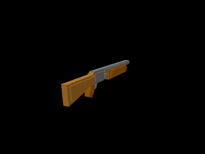 Low Poly Shotgun Low-poly 3D model