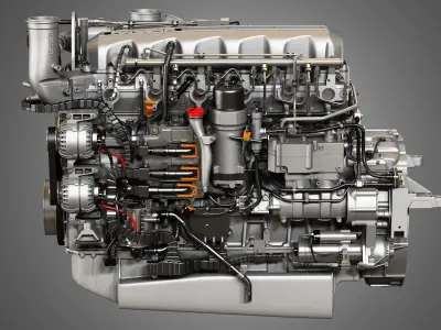  MX13 Heavy Duty Truck Engine - 6 Cylinder Diesel Engine 3D model