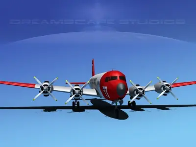 Douglas DC-7C California Fire 3D model