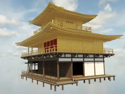 Kyoto Golden Palace Low-poly 3D model
