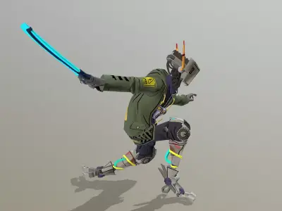 CYBORG  Police Robot Double Slash 3D model