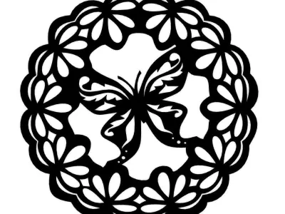 Butterfly Witth Wreath 3D print model