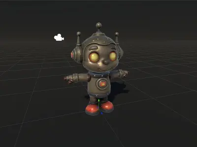 Low-poly model of the character Minirobotic2 Low-poly 3D model