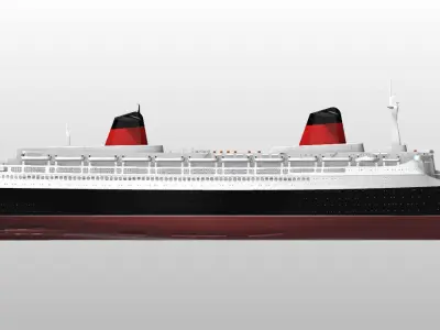 Paquebot FRANCE ocean liner printable model - full and waterline 3D print model