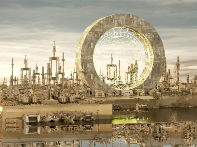 A stunning sci-fi scene 3D model