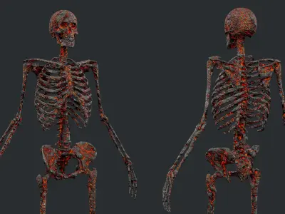 10 Skeleton Burning Lava Pack Game Ready Low-poly 3D model purchase