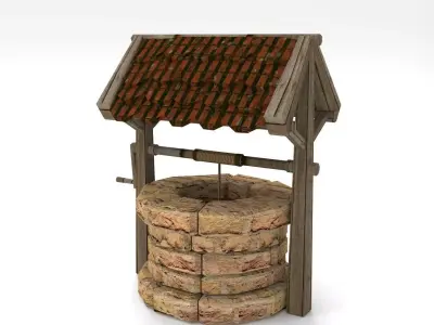 Old well Low-poly 3D model