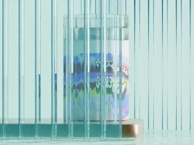 best product animation with glass 3D model