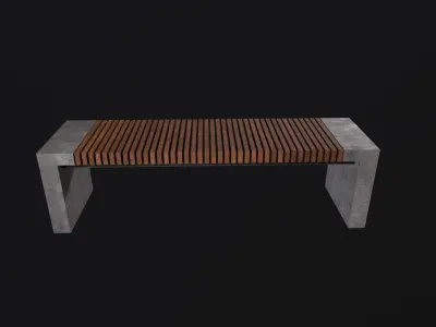 Modern Outdoor Bench 3D Model Low-poly 3D model buy