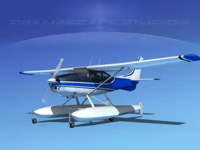 Cessna 182 Skylane Seaplane V07 3D model