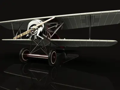 Fokker D VII German fighter plane 3D model