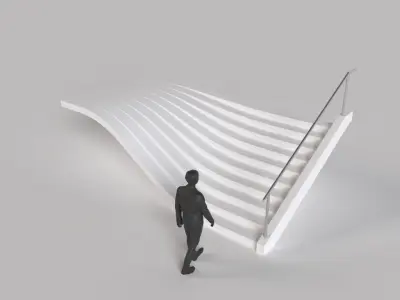 Stairs with Sweep Architectural Set X4 3D model