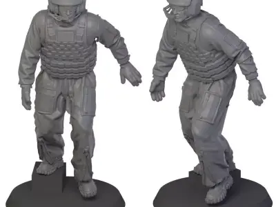 USA Modern Tankman 2 3D print model