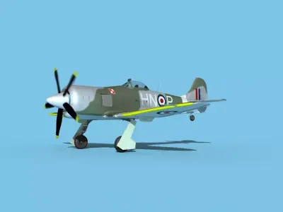 Hawker Tempest MkII RAF FPAF 3D model