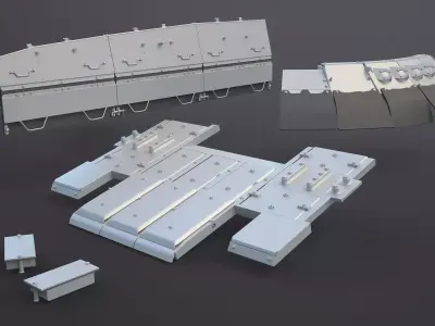 Kontakt-5 - Armour for Tank T-80U 3D model