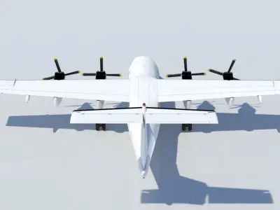 DHC-7 Dash 7 Static low poly model  Low-poly 3D model