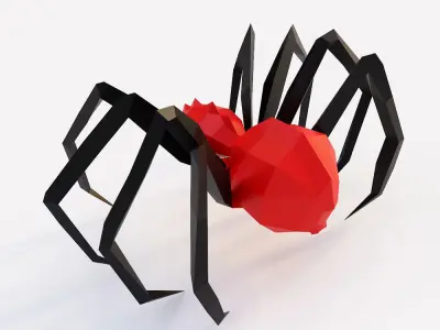 Spider low poly 3d model polygonal Low-poly 3D model