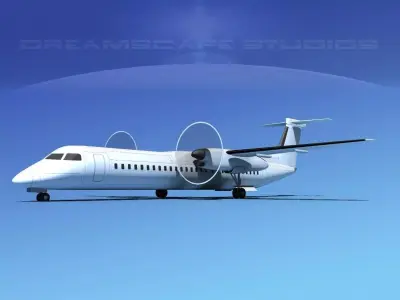 De havilland Canada DHC-8-Q400 LP SS  Low-poly 3D model