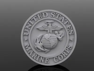 united states marine corps pendant 3D print model