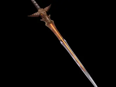 Handpainted Fantasy Dragon Sword Low-poly 3D model