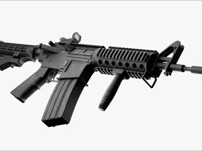 M4 Carbine Assaut Rifle Low-poly 3D model