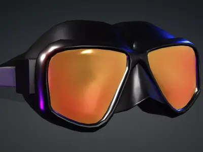 High Quality Googles low poly Low-poly 3D model